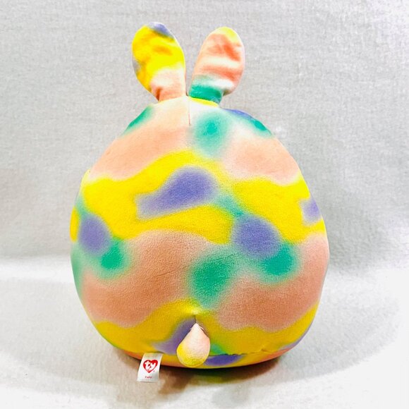 Ty "Furry" Tie-Dye Look Squish-A-Boos Plush Bunny Stuffed Animal Toy - Picture 3 of 6